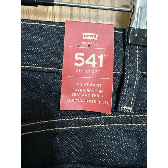 Levi 541 Dark Wash Denim Big & Tall 42x34 Athletic Fit Men's Jeans NWT